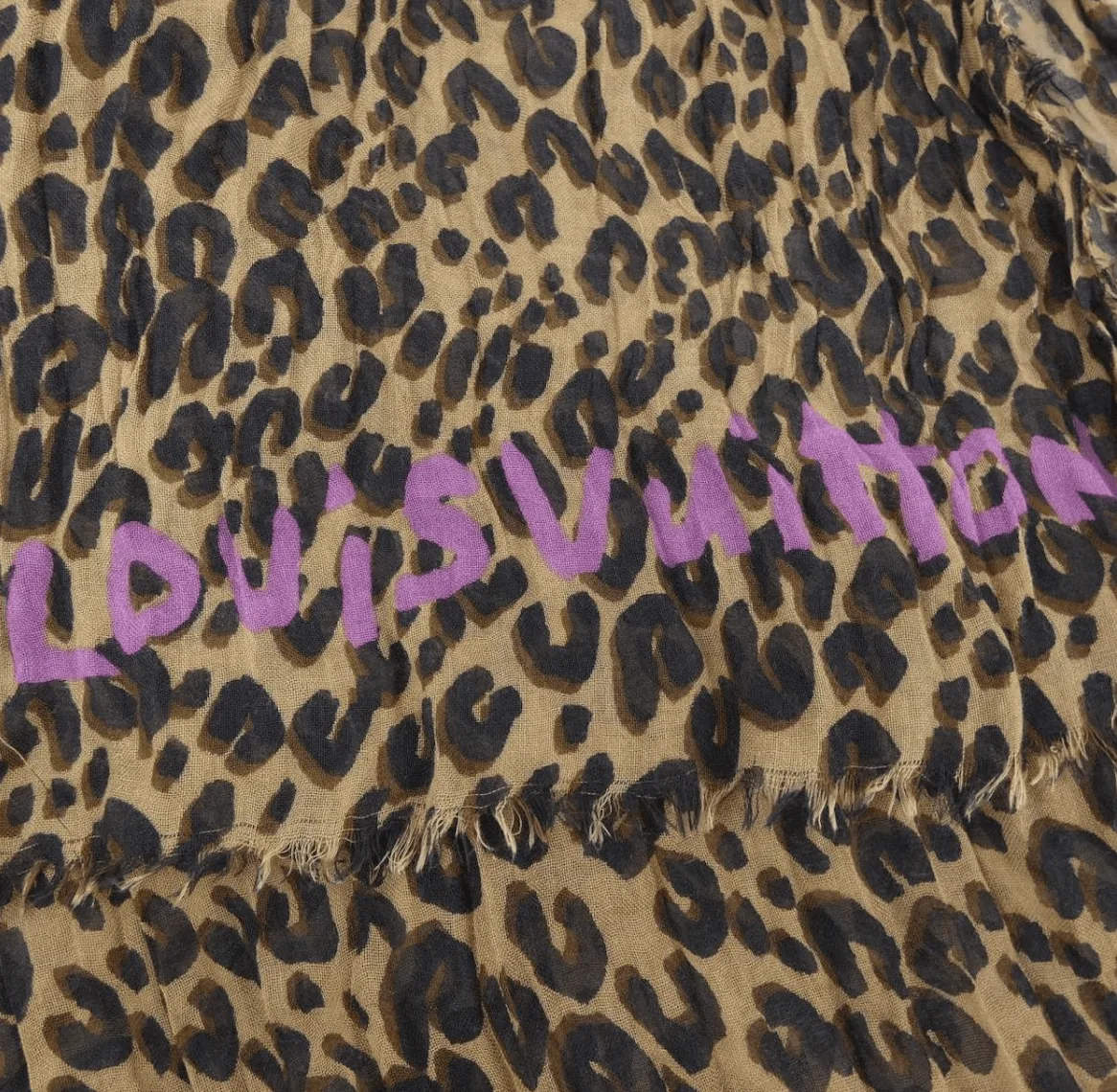Stephen Sprouse Leopard Brown & Pink Print Cashmere/Silk Scrunched Scarf — image 4