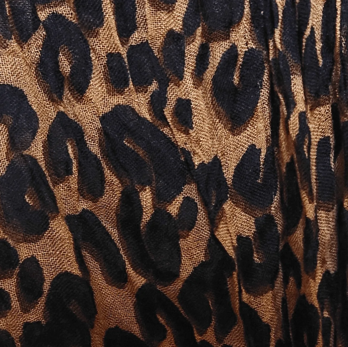Stephen Sprouse Leopard Brown & Pink Print Cashmere/Silk Scrunched Scarf — image 6