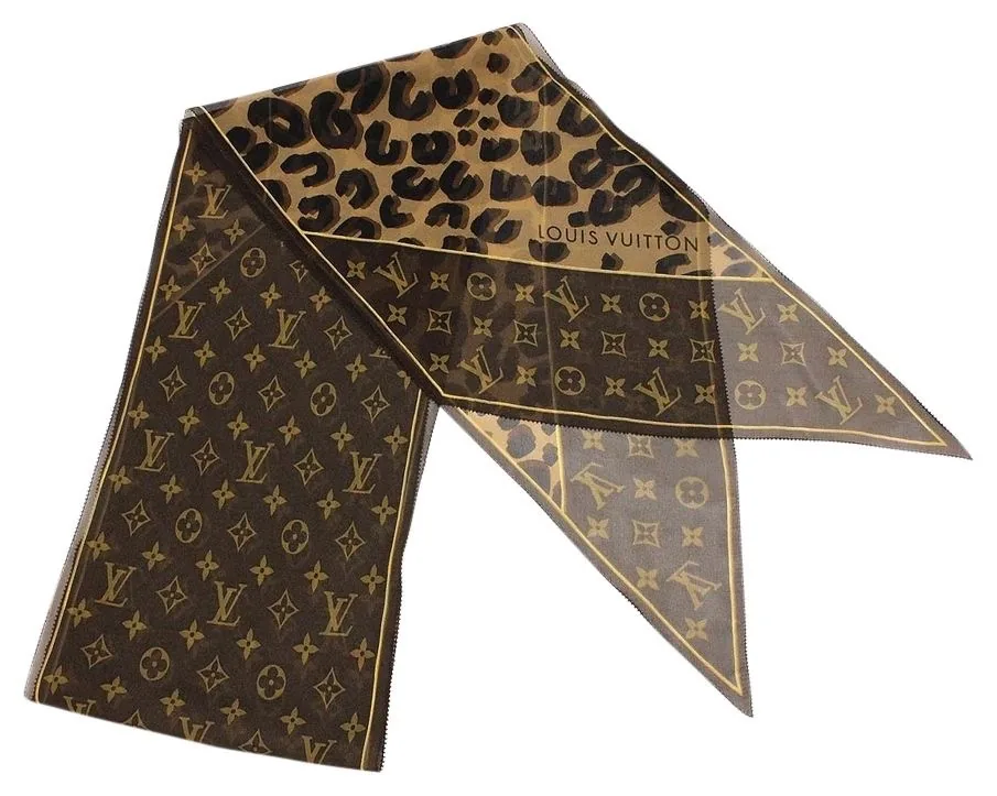 Stephen Sprouse Silk Crepe Leopard Monogram Scarf — image 2