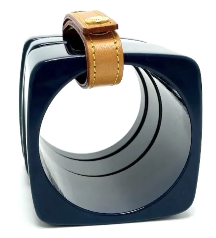 Dark Blue Teal Acrylic Bangle Set of 4 Bracelets — image 2