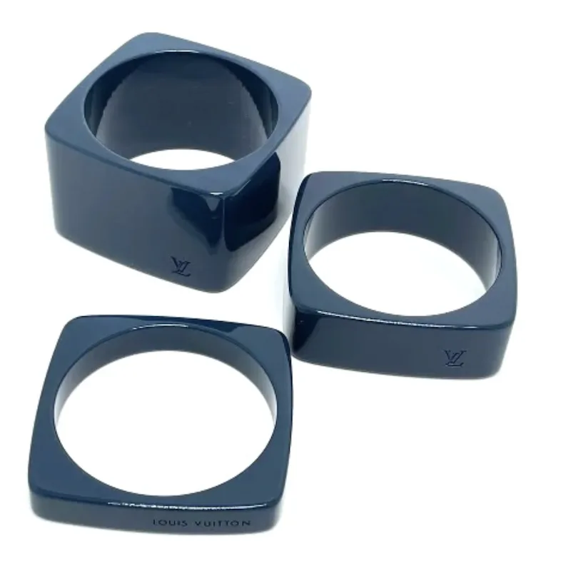 Dark Blue Teal Acrylic Bangle Set of 4 Bracelets — image 4