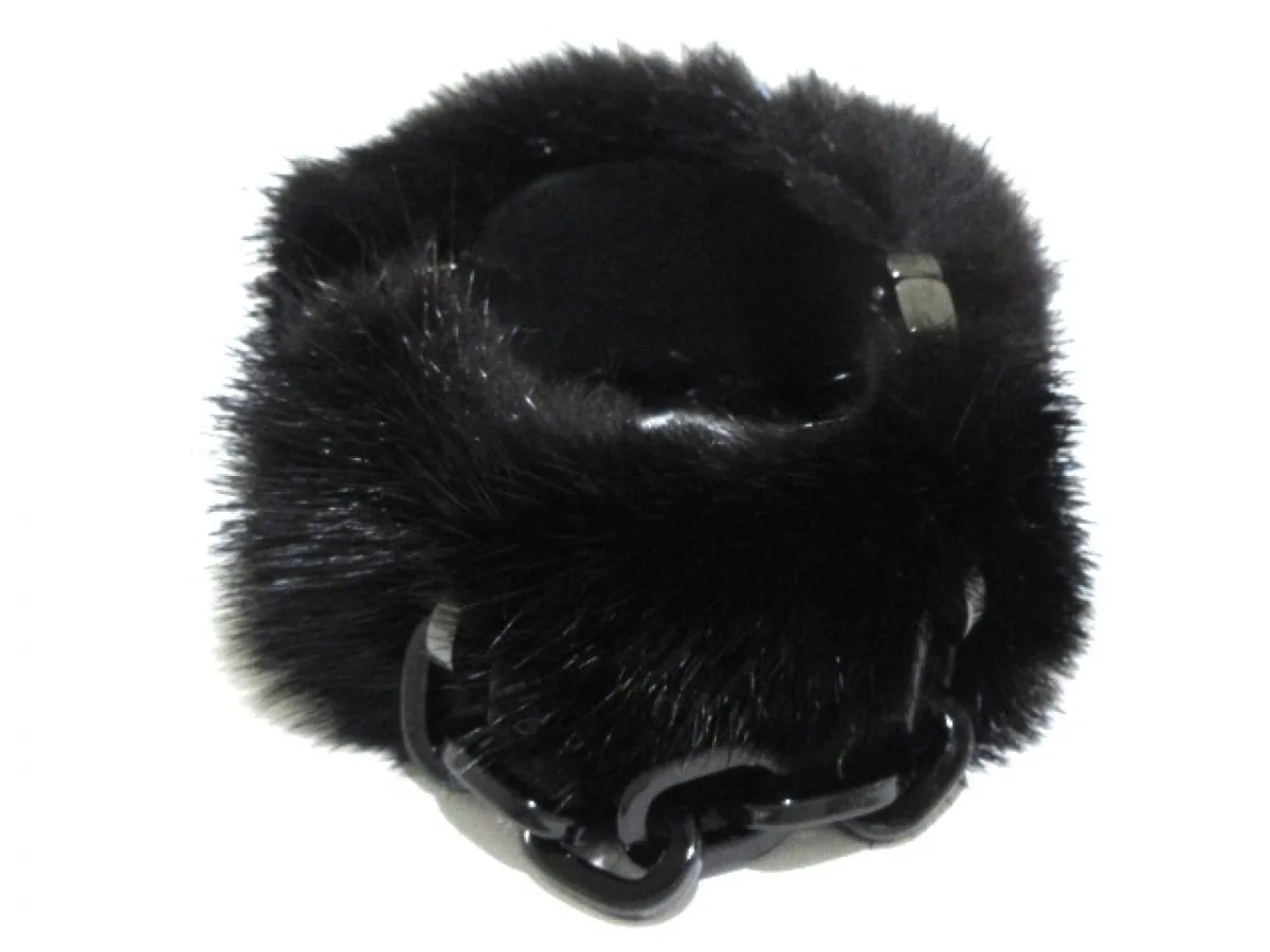 Louis Vuitton Lock Me Mink Fur Black Manchette Bracelet Cuff — image 8
