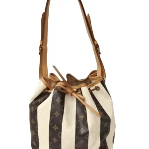 Monogram Rayures Striped Drawstring Petit Noe Handbag