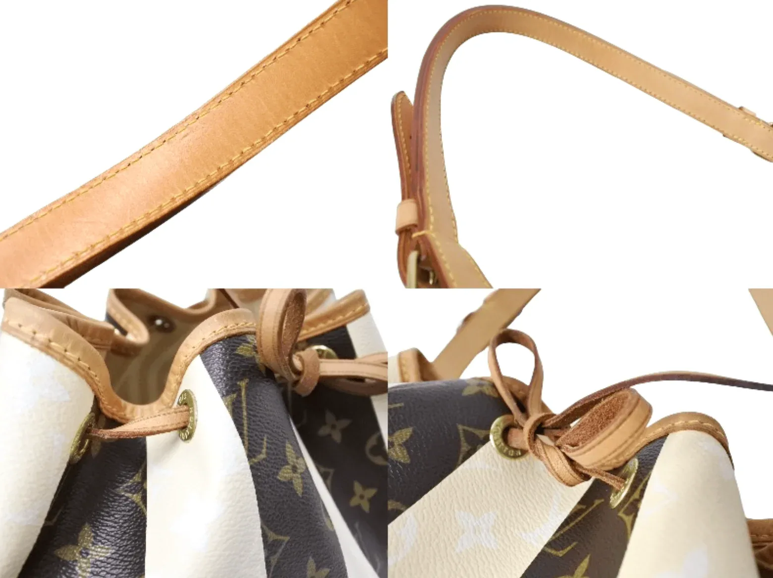 Monogram Rayures Striped Drawstring Petit Noe Handbag — image 4
