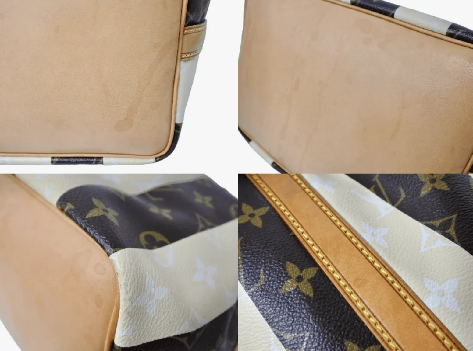 Monogram Rayures Striped Drawstring Petit Noe Handbag — image 8