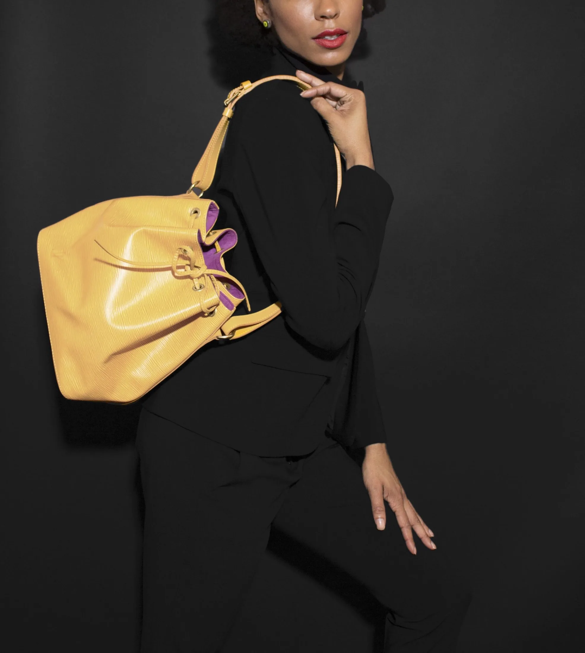 Noe Drawstring Yellow Epi Leather Handbag — image 3