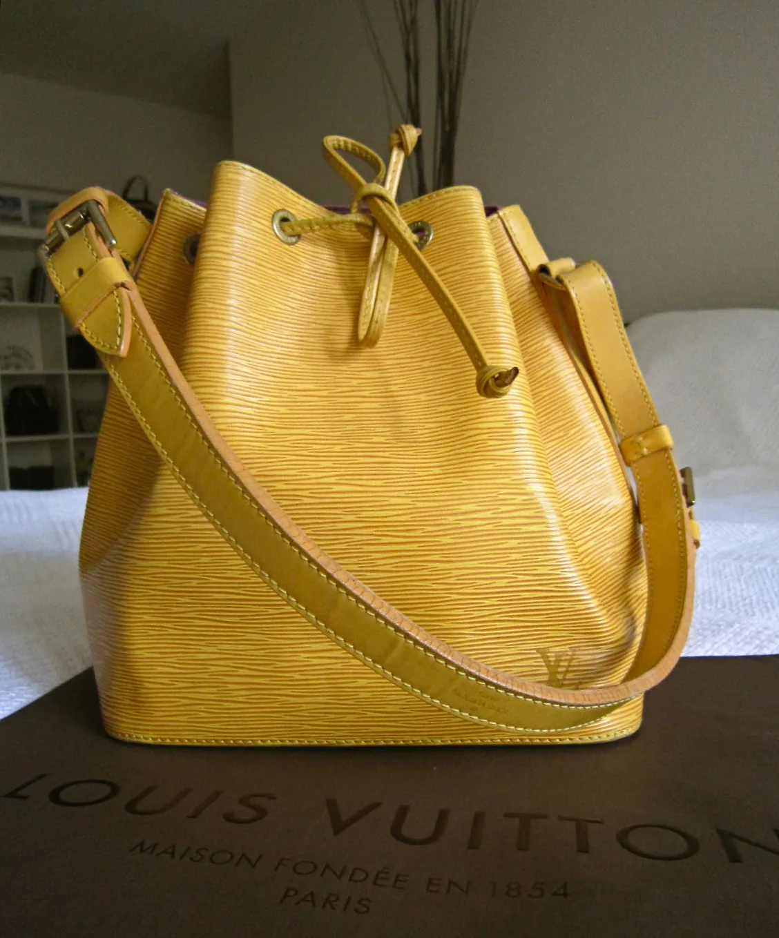 Noe Drawstring Yellow Epi Leather Handbag — image 6