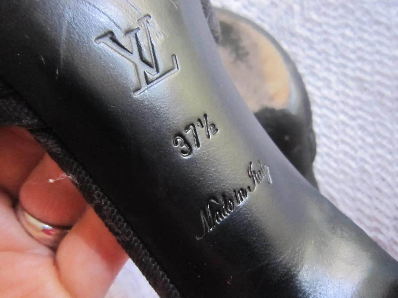Black Canvas Mule Sandals Heels — image 3
