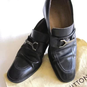 Mens Black Loafer Buckle Dress Shoes