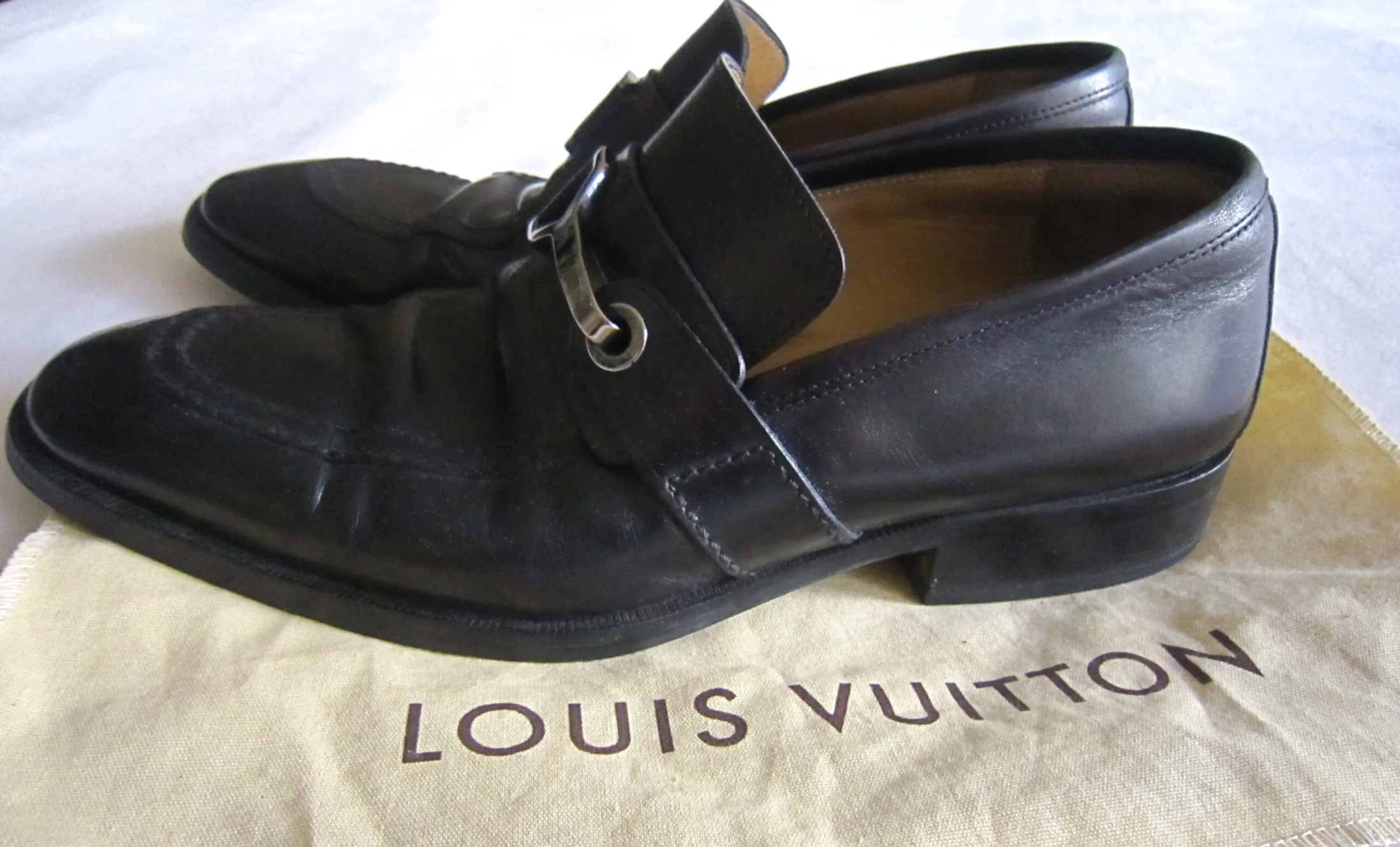 Mens Black Loafer Buckle Dress Shoes — image 3