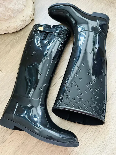 Monogram Black Drops Line Rain Boots Sz. 7 US — image 3