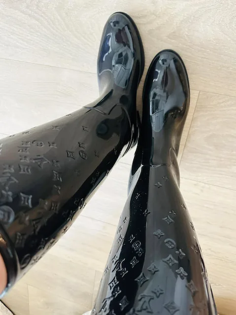 Monogram Black Drops Line Rain Boots Sz. 7 US — image 6