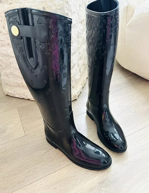 Monogram Black Drops Line Rain Boots Sz. 7 US — image 8