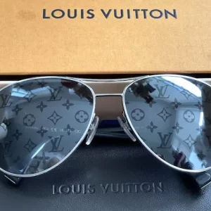 Iconic Monogram Pattern Conspiration Silver Pilot Sunglasses