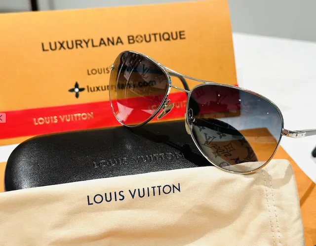 Iconic Monogram Pattern Conspiration Silver Pilot Sunglasses — image 6