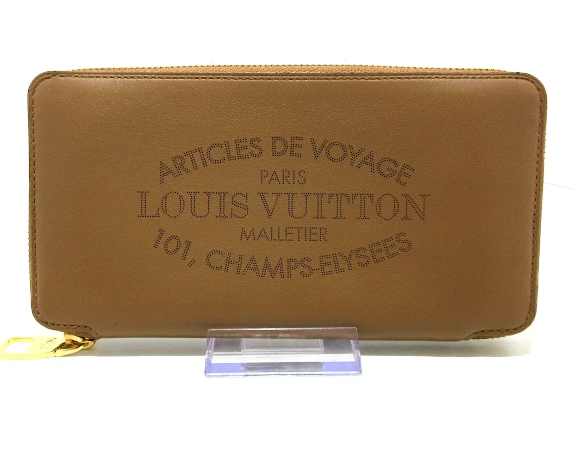 Articles De Voyage Veau Soie Lena Calfskin Camel Zippy Wallet — image 2