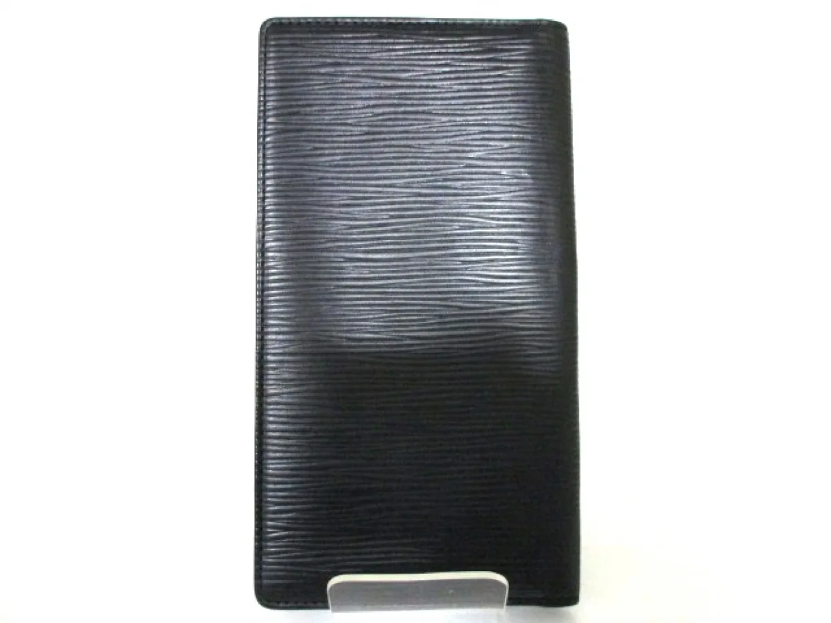 Black Epi Porte Cartes Credit Bifold Wallet — image 3
