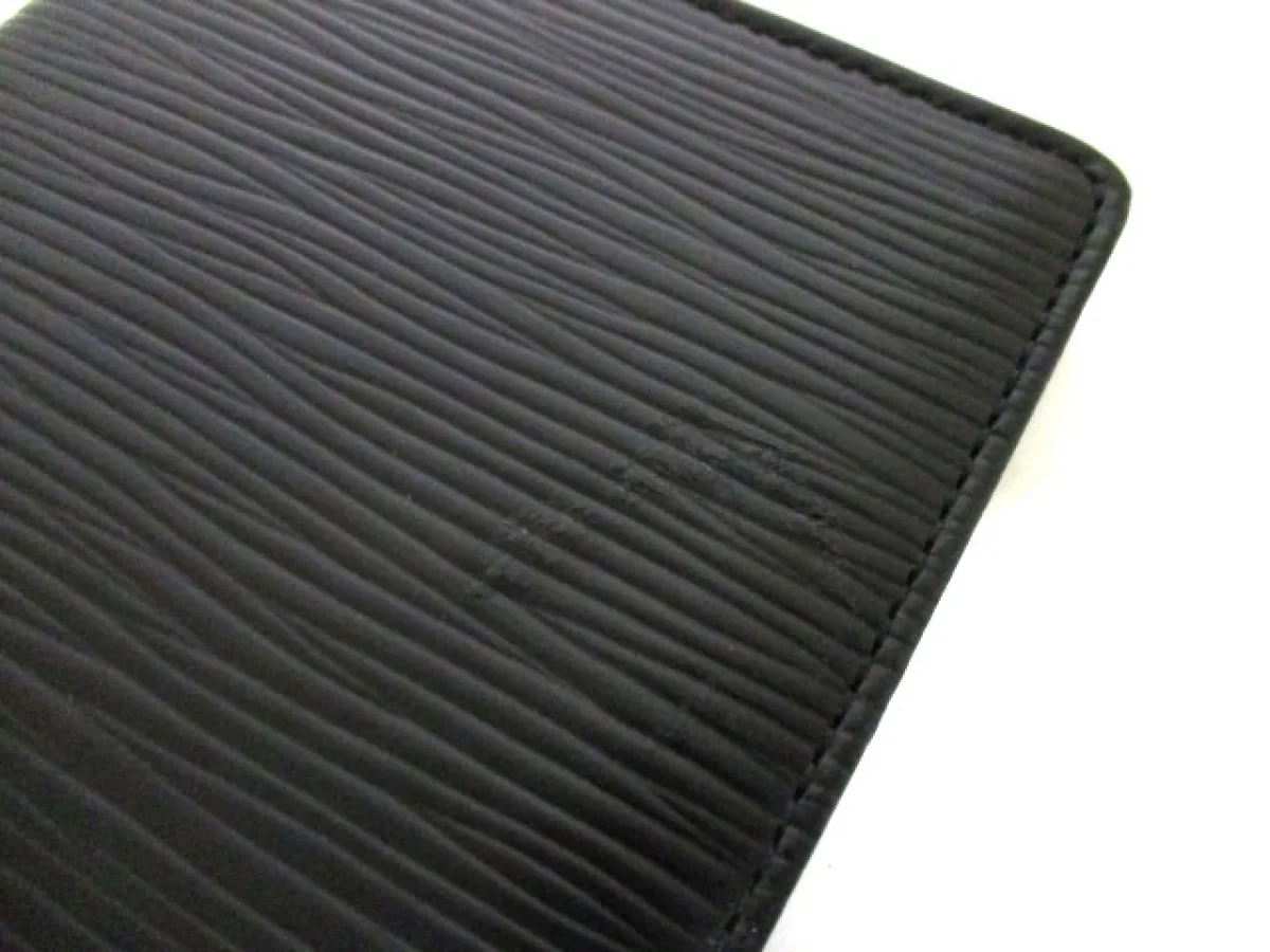 Black Epi Porte Cartes Credit Bifold Wallet — image 7