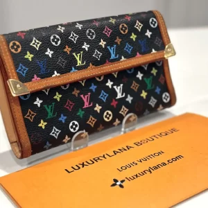 Black Multicolour Monogram Porte -Tresor International Wallet
