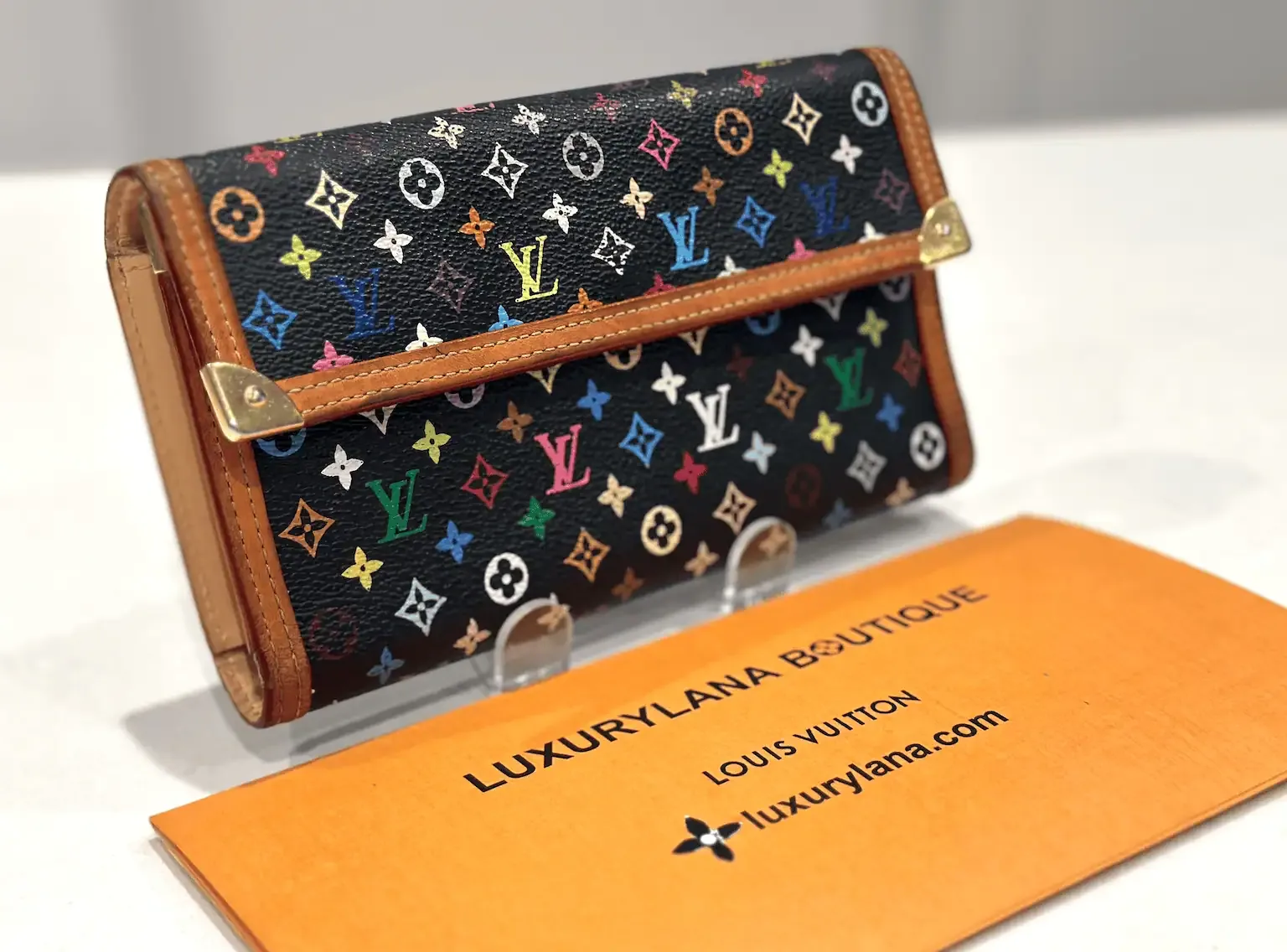 Black Multicolour Monogram Porte -Tresor International Wallet