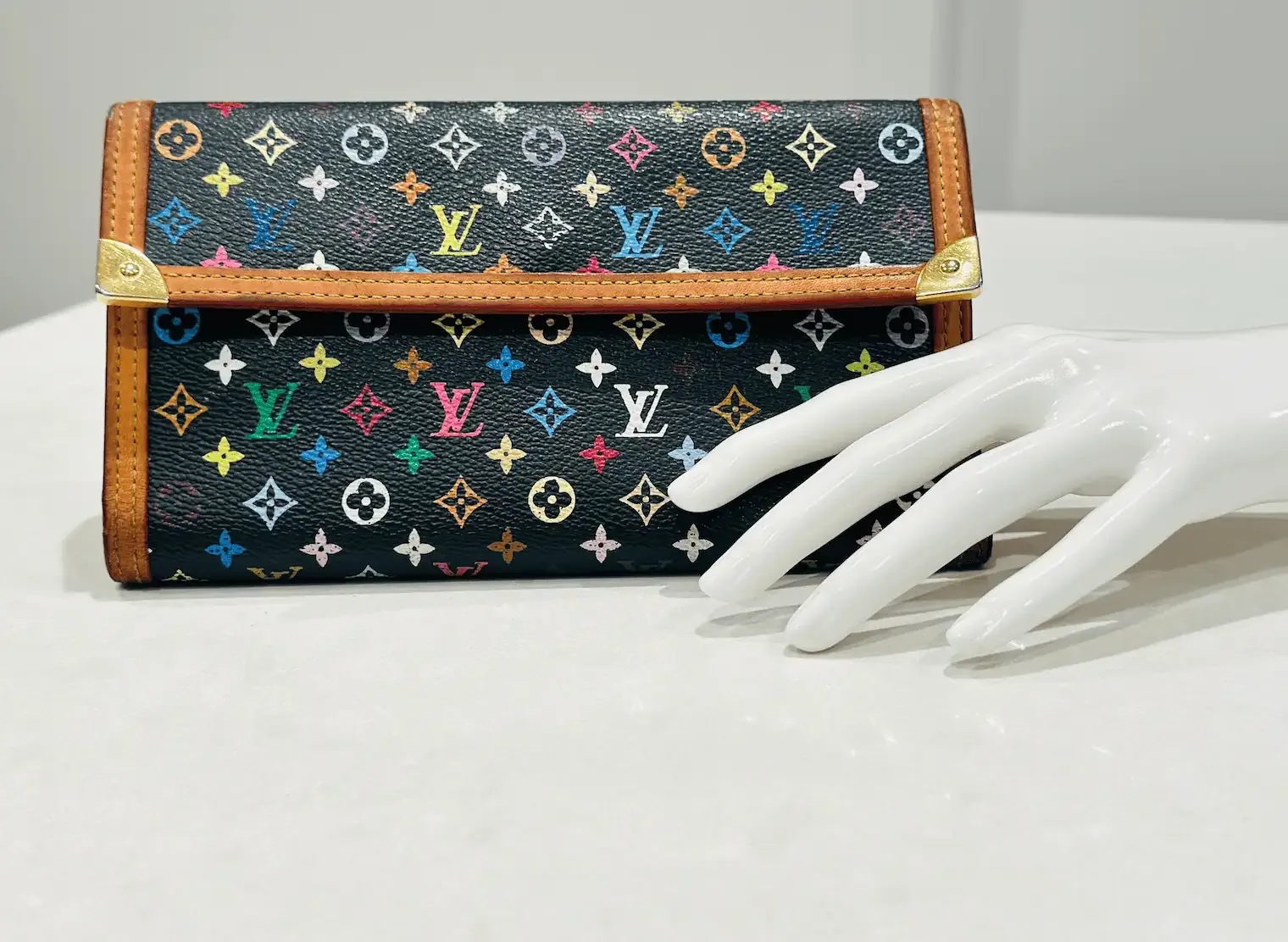 Black Multicolour Monogram Porte -Tresor International Wallet — image 3