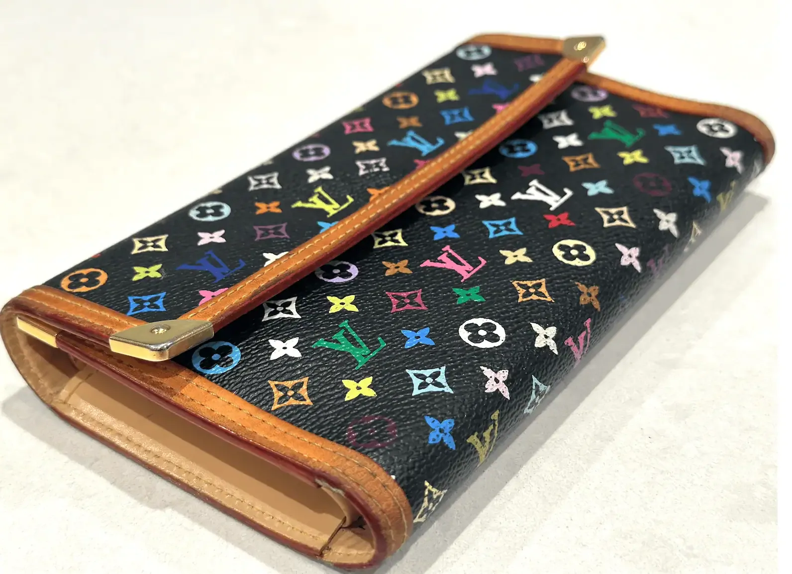 Black Multicolour Monogram Porte -Tresor International Wallet — image 4