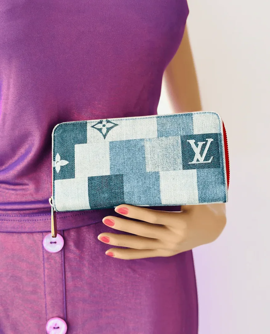 Louis Vuitton Blue Denim Patchwork Zippy Long Wallet — image 3