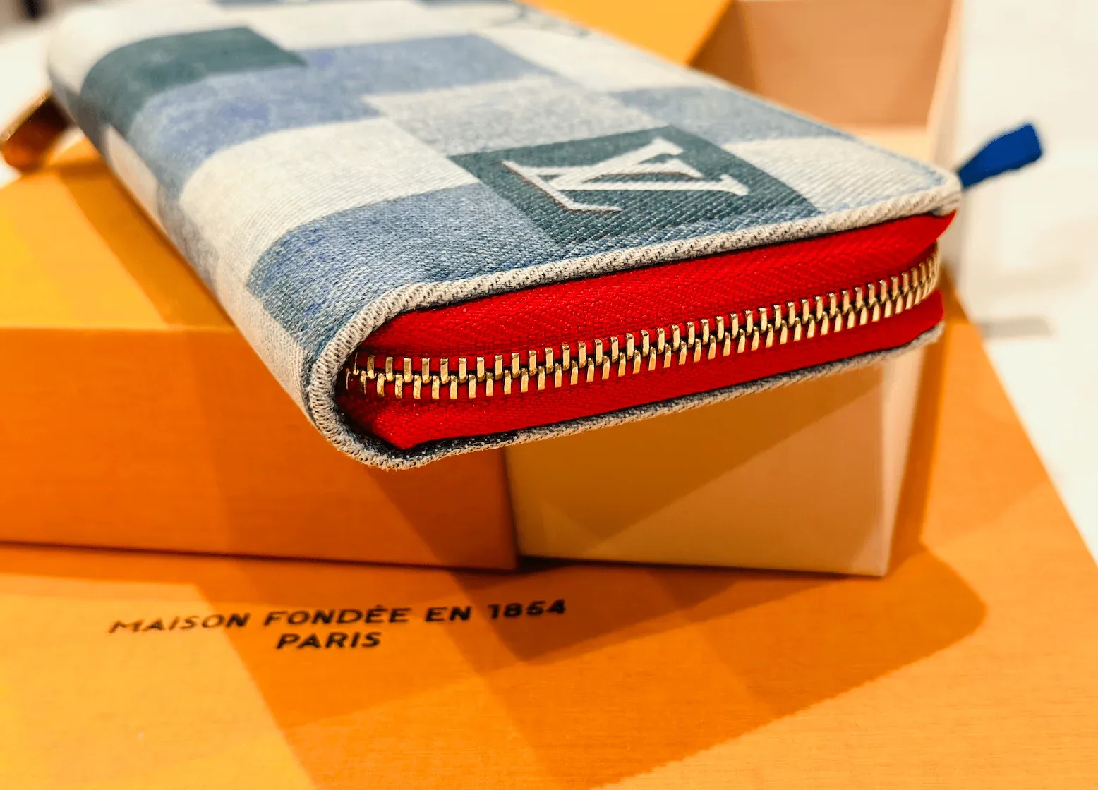 Louis Vuitton Blue Denim Patchwork Zippy Long Wallet — image 4