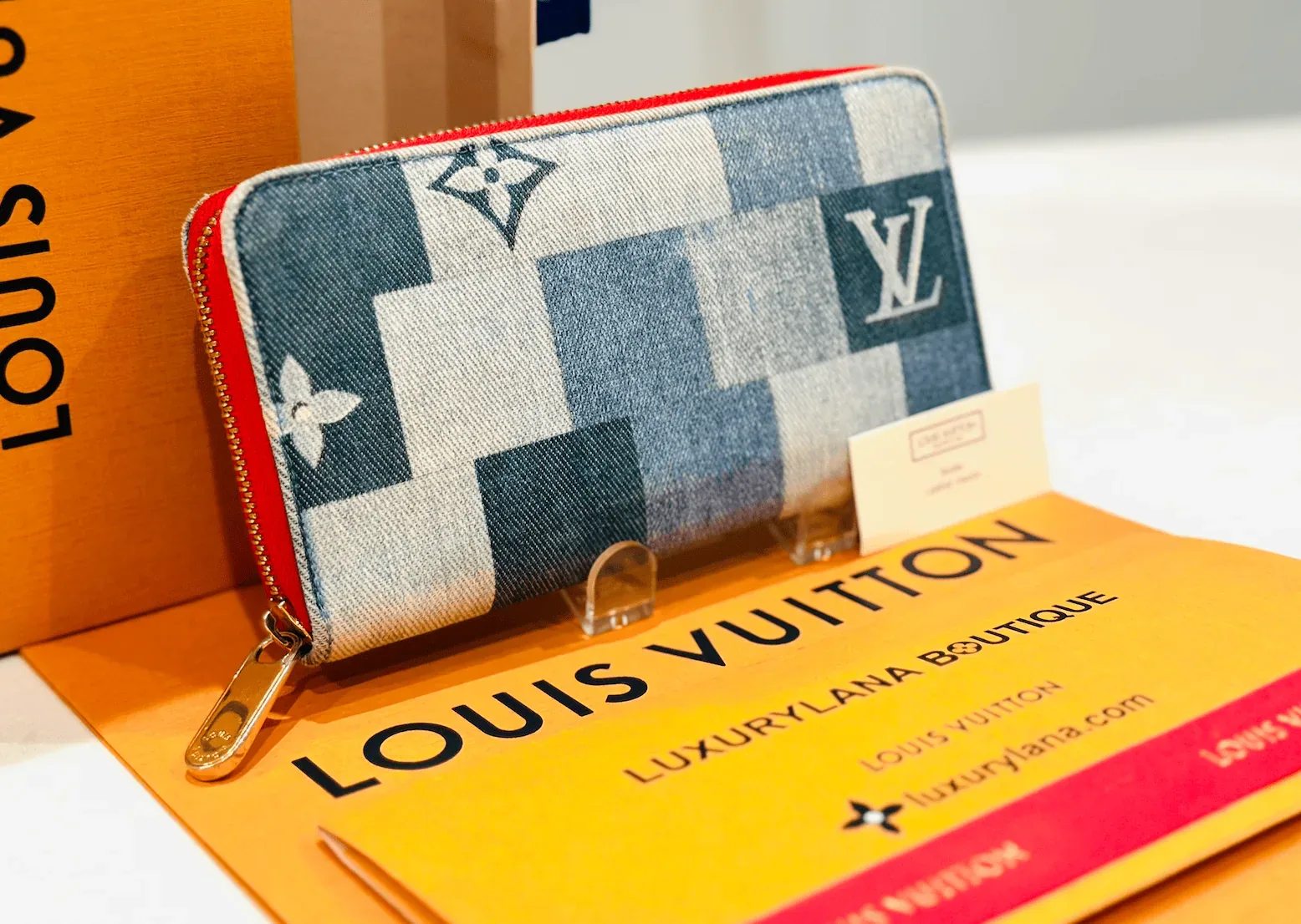 Louis Vuitton Blue Denim Patchwork Zippy Long Wallet — image 5