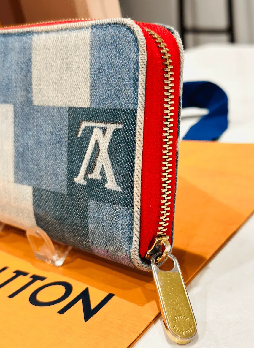 Louis Vuitton Blue Denim Patchwork Zippy Long Wallet — image 6