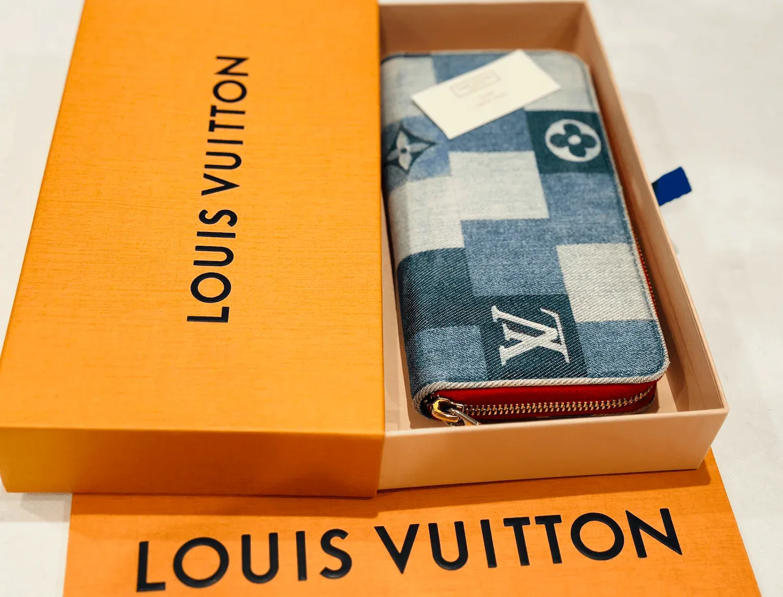 Louis Vuitton Blue Denim Patchwork Zippy Long Wallet — image 8