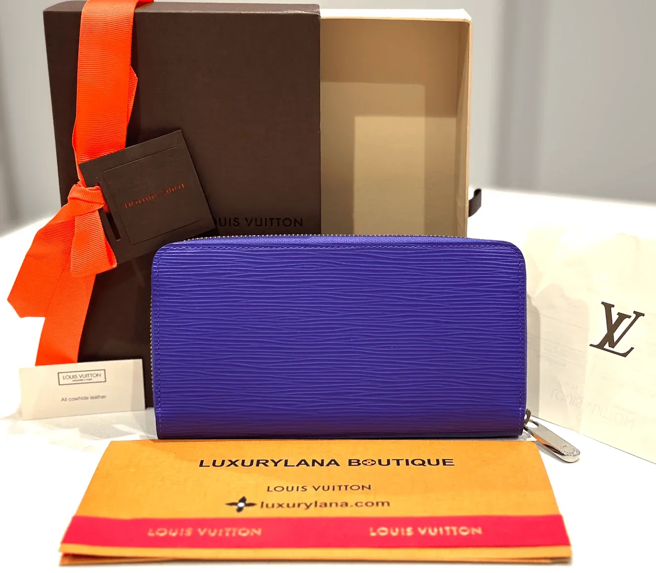 Figue Purple Epi Leather Zippy Wallet