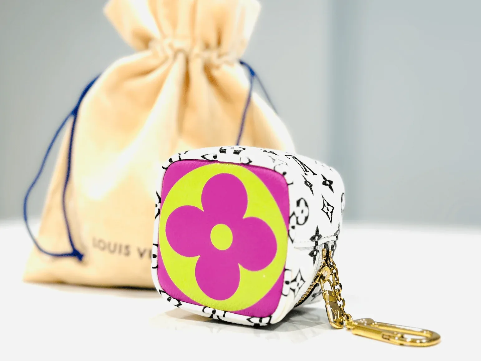 Giant “Porte Monnaie” Cube Coin Pouch/Key Chain — image 2