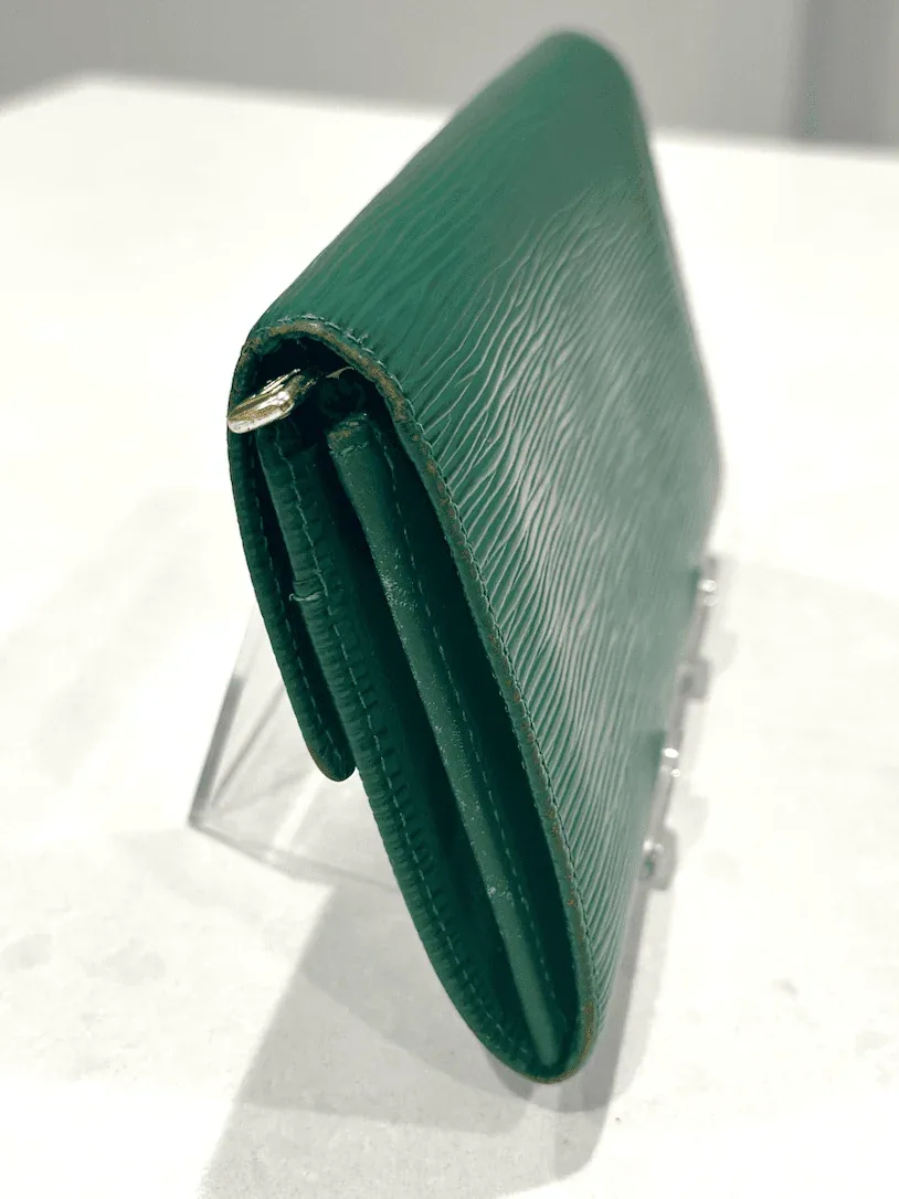 Green Epi Leather Porte Monnaie Long Bifold Wallet — image 5