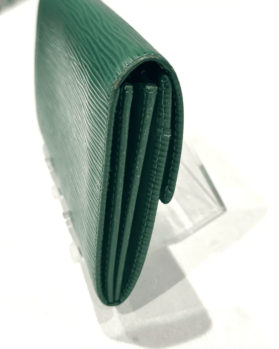 Green Epi Leather Porte Monnaie Long Bifold Wallet — image 6
