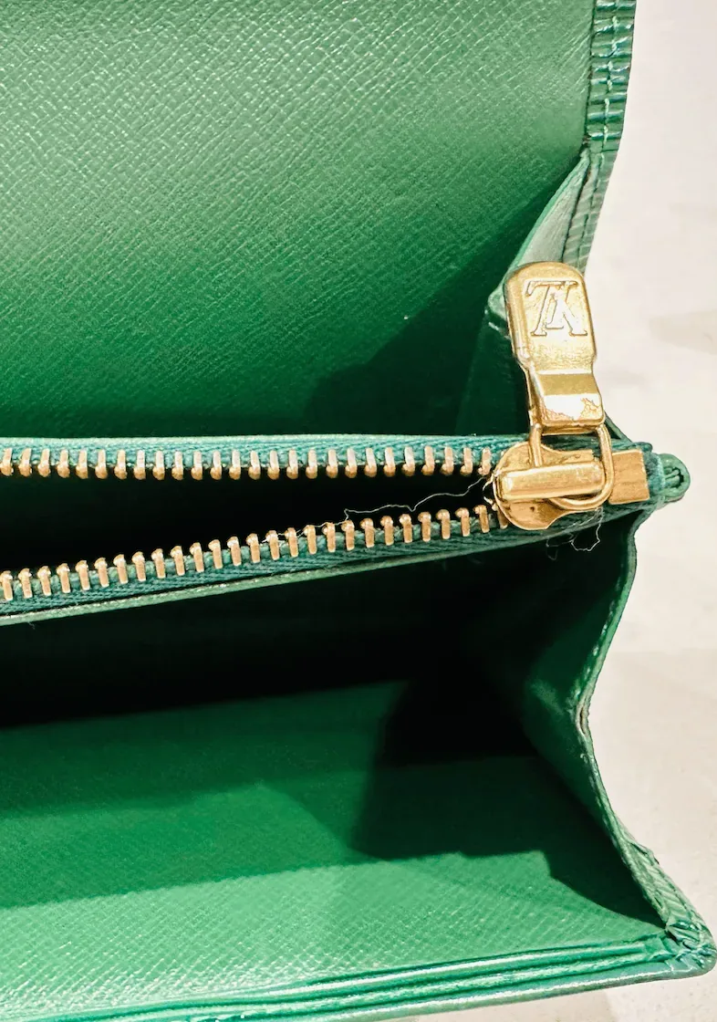 Green Epi Leather Porte Monnaie Long Bifold Wallet — image 8