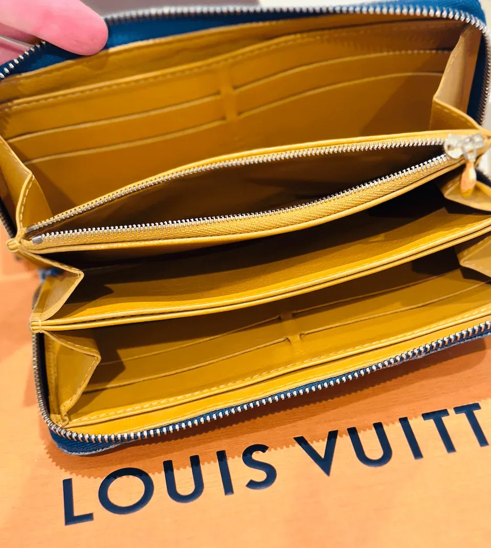Monogram Blue Denim Zip Around Wallet Clutch — image 8