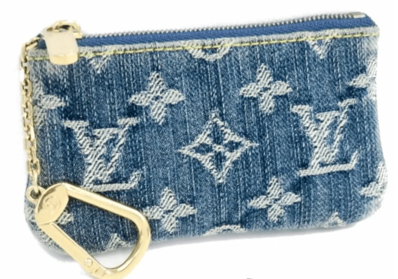 Monogram Denim Blue Key Cles Coin Pouch — image 4