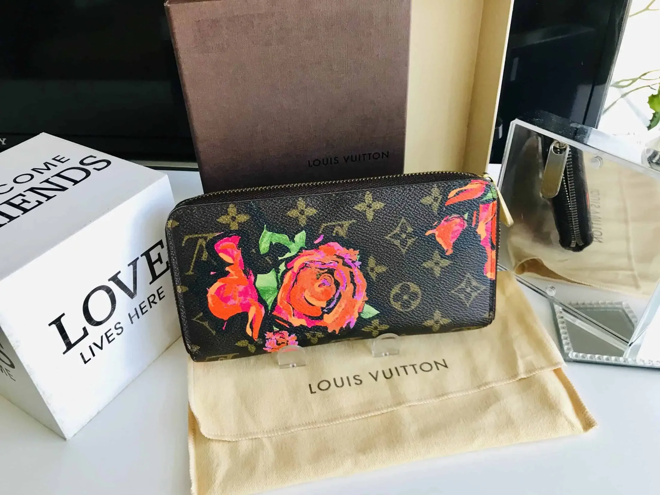 Monogram Stephen Sprouse Roses Zippy Wallet