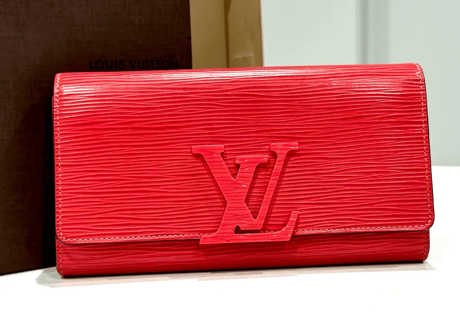 Red Epi Leather Louise Wallet-Clutch