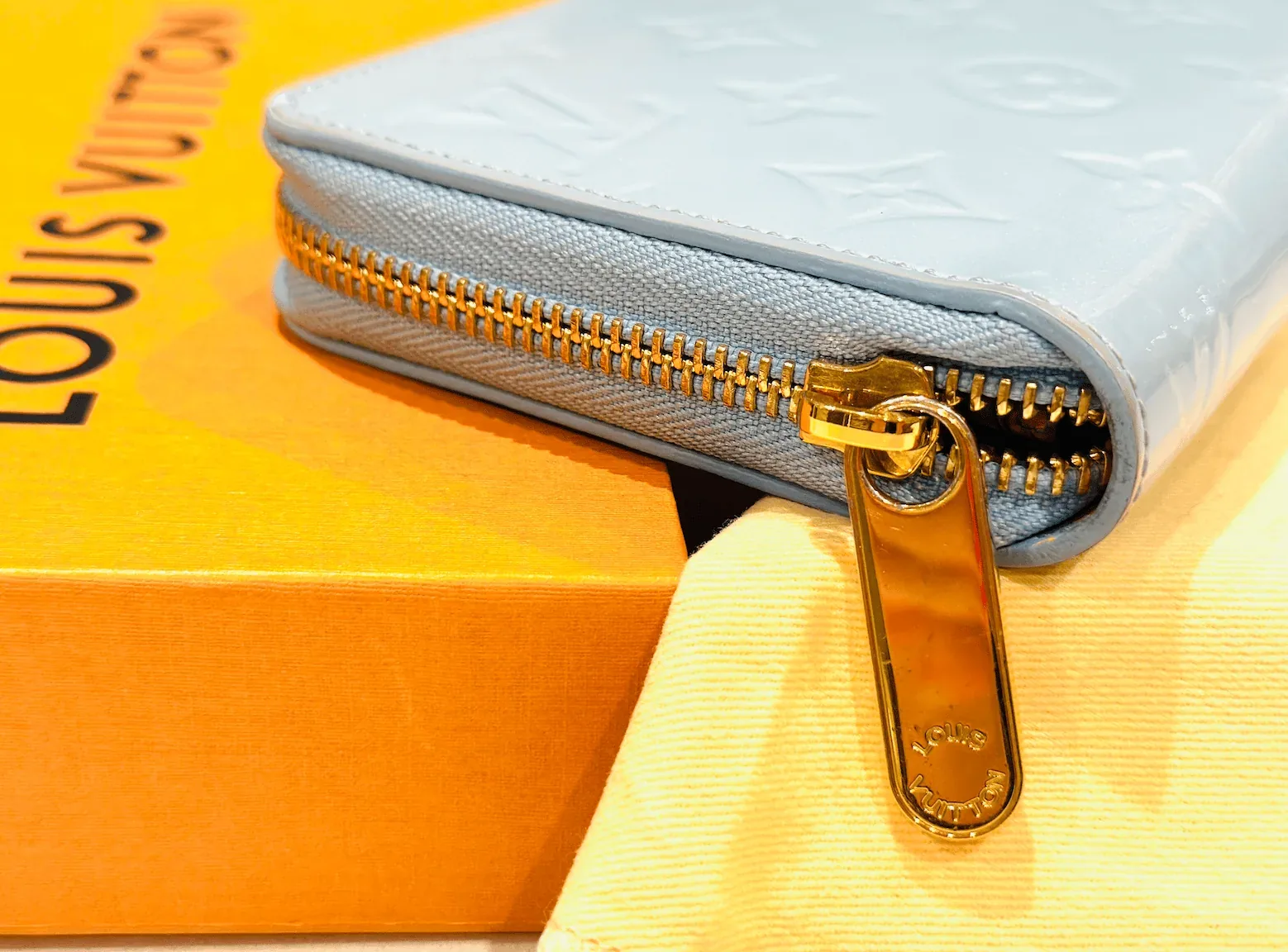 Sky Blue Monogram Vernis Zip Around Lollipop Wallet — image 8