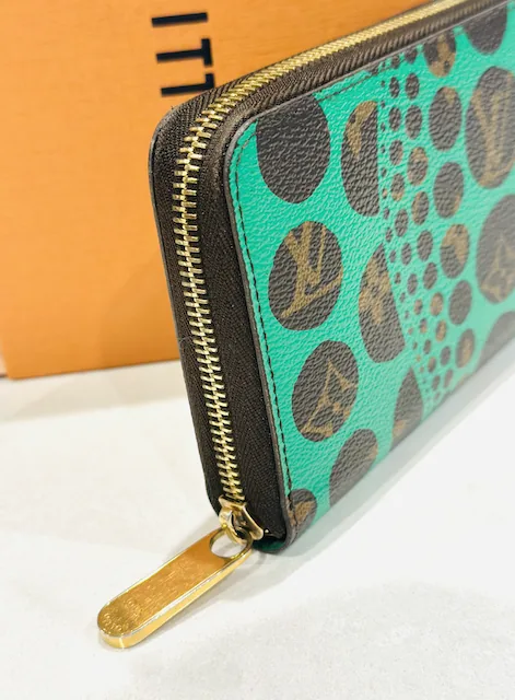 Monogram Yayoi Kusama Green Zippy Wallet Organizer — image 5