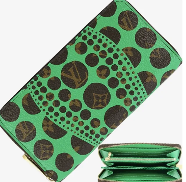 Monogram Yayoi Kusama Green Zippy Wallet Organizer — image 6