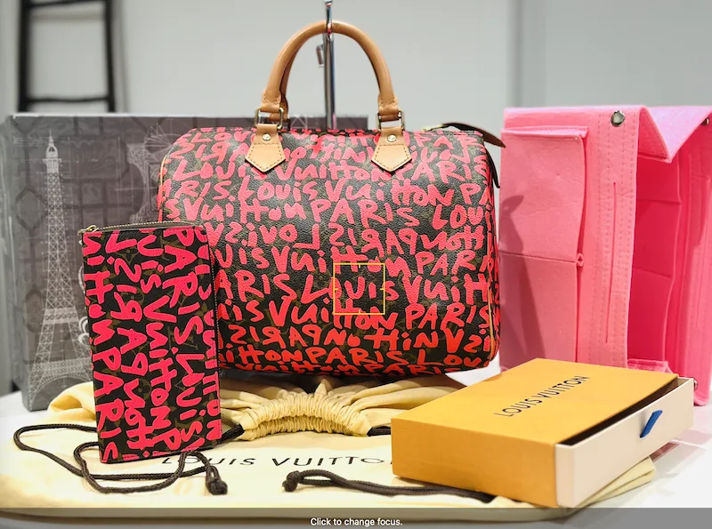 Neon Pink Fuchsia Graffiti Monogram Zippy Wallet — image 13