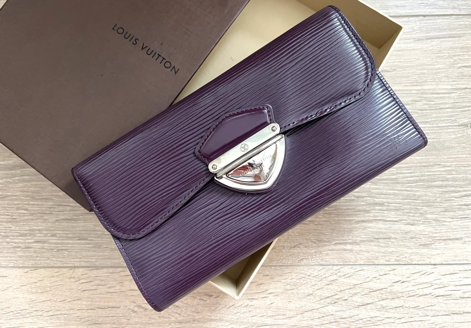 Purple Plum Epi Leather Eugenie Wallet