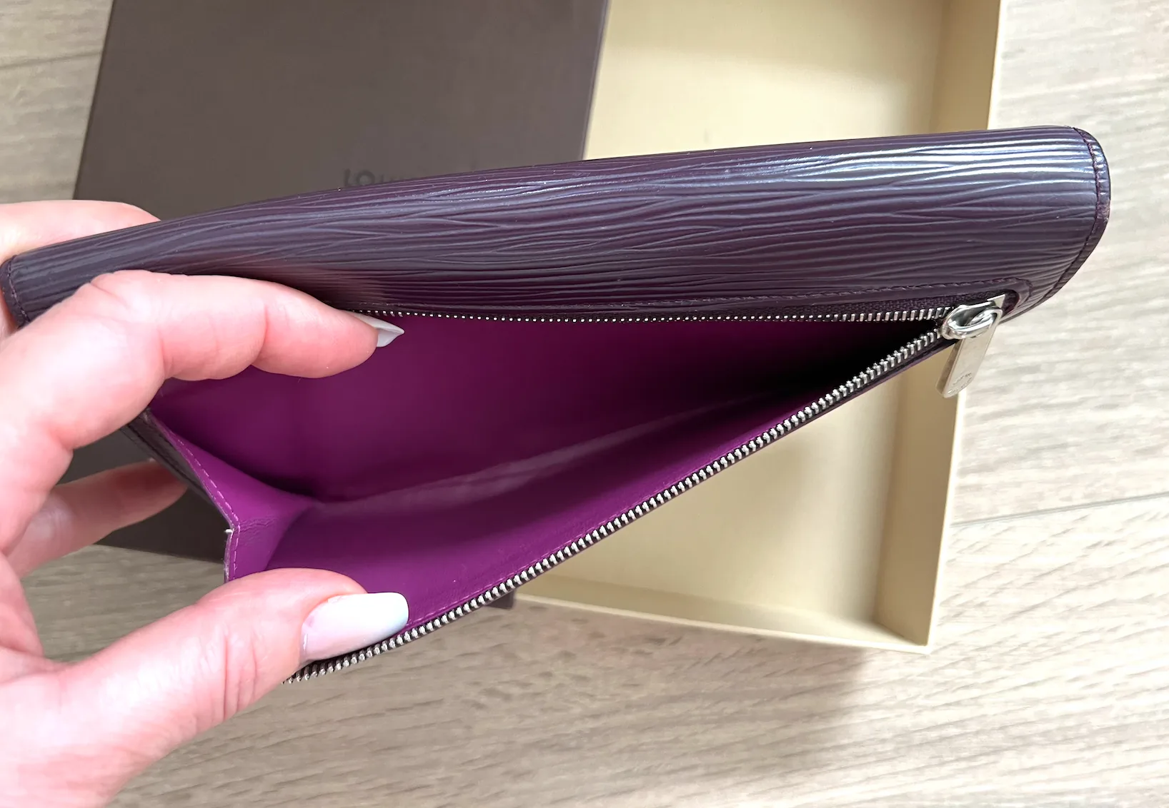 Purple Plum Epi Leather Eugenie Wallet — image 4