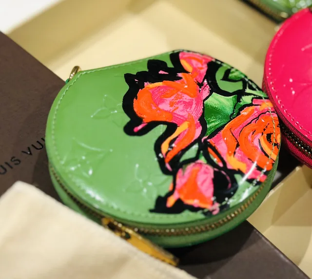 Stephen Sprouse Green Chapeau Roses Coin Pouch — image 2
