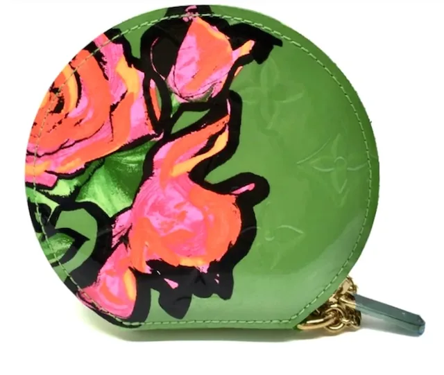 Stephen Sprouse Green Chapeau Roses Coin Pouch — image 3