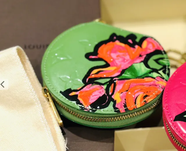 Stephen Sprouse Green Chapeau Roses Coin Pouch — image 4