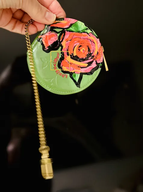 Stephen Sprouse Green Chapeau Roses Coin Pouch — image 5